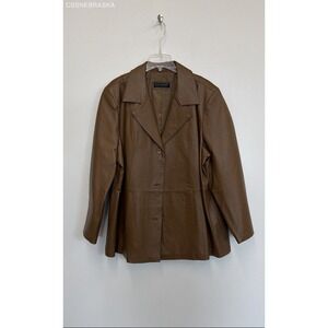 Dialogue Brown Women's Genuine 100% Leather Jacket - Size Large